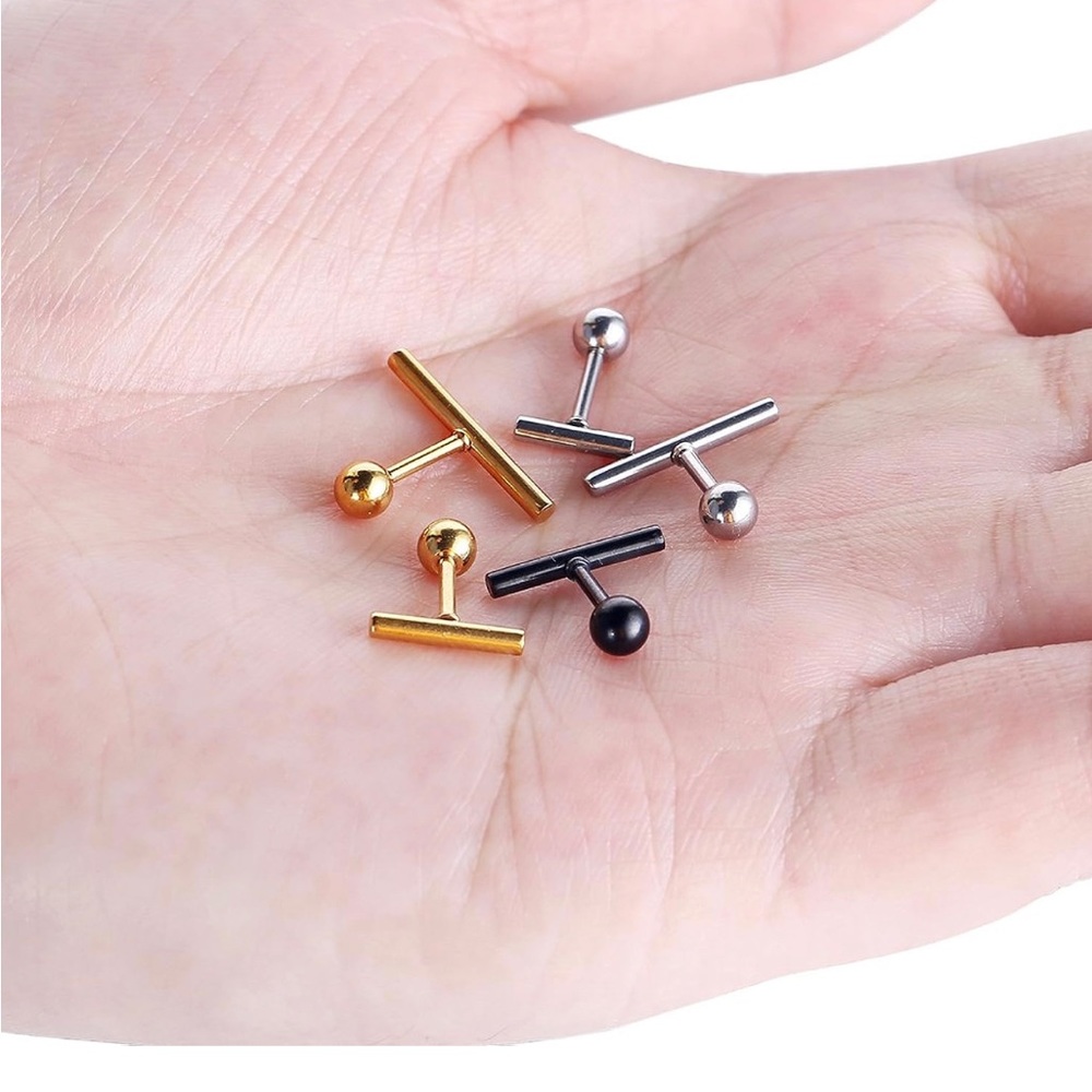 Earrings 12mm - 3 Pack Gold, Silver, Black